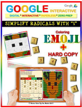 Preview of EMOJI - Complex Numbers: Simplifying Radicals i (Google Interactive & Hard Copy)