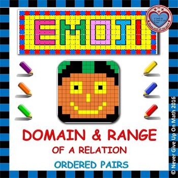 Preview of EMOJI - Domain & Range of a Relation (Given Set of Ordered Pairs)