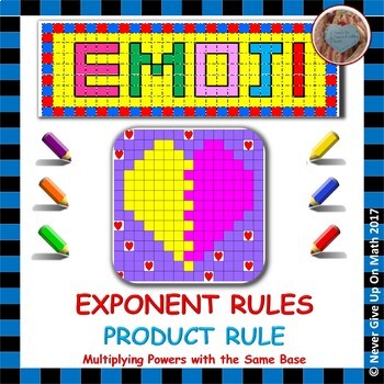 Preview of EMOJI - Exponent Rules - Product Property