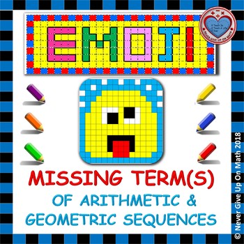 Preview of EMOJI - Missing Terms of Arithmetic & Geometric Sequences