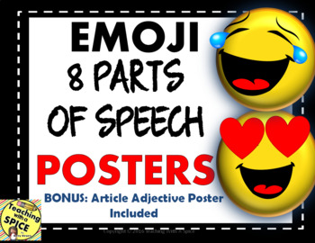 Preview of EMOJI Parts of Speech Back to School
