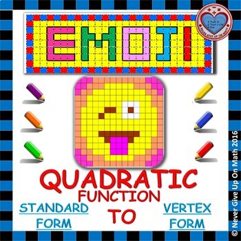 Preview of EMOJI - Quadratic Functions - Converting Standard Form to Vertex Form