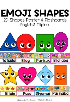 EMOJI SHAPES | 2D shapes posters by Worksheets Today | TPT