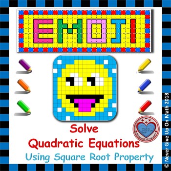 Preview of EMOJI - Solve Quadratic Equation using Square Root Property