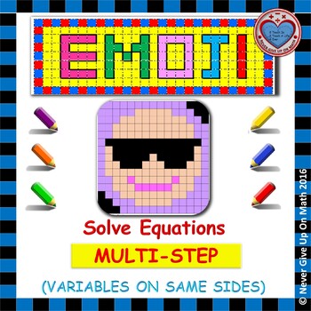 Preview of EMOJI - Solving Multi Step Equations (With Parenthesis)