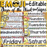 EMOJI THEMED: (EDITABLE) DAYS OF THE WEEK: CLASS DECOR