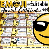 EMOJI THEMED: (EDITABLE) AWARDS: BACK TO SCHOOL: END OF YEAR