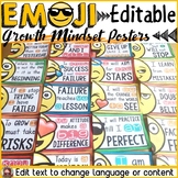 EMOJI: (EDITABLE) GROWTH MINDSET POSTERS/QUOTES: CLASS DECOR