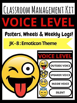 Preview of EMOJI Voice Level Classroom Management Kit Posters Emoticon Theme