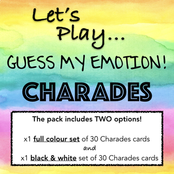 Preview of EMOTIONS CHARADES! a fun game to teach non-verbal communication of feelings