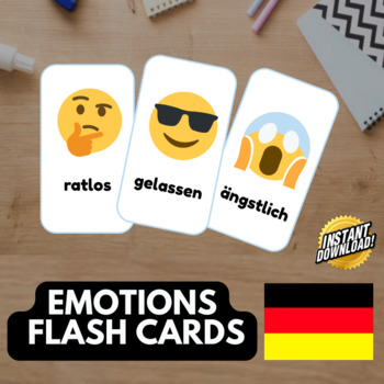 Preview of EMOTIONS GERMAN Edition (32 emoji pictures) • Montessori Cards • Flash Cards PDF