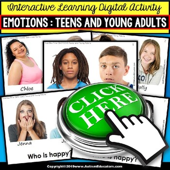 Preview of EMOTIONS Teens and Young Adults NO PRINT DIGITAL Activity for Autism
