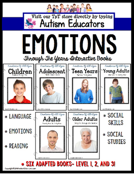 Preview of EMOTIONS and FEELINGS ADAPTED BOOKS for Social Skills Social Emotional Learning