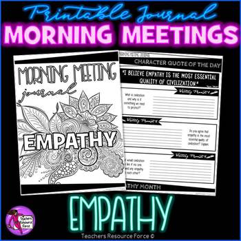 Preview of EMPATHY Character Education SEL Morning Meeting Printable Journal