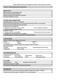 Preview of EMT Patient Assessment -Worksheets, Activities and Sample Scenarios