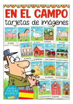 Preview of EN EL CAMPO / RANCHO Spanish farm / countryside vocabulary flash cards