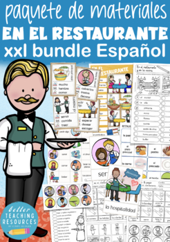 Preview of EN EL RESTAURANTE - Español / E.L.E.  Spanish XXL BUNDLE (la comida / food)