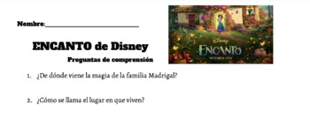 Preview of ENCANTO Comprehension Questions/Family Tree/Family Personalities Bundle