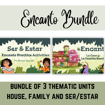 Preview of ENCANTO Mega-Bundle for Spanish 1 (house, family & ser/estar activities)