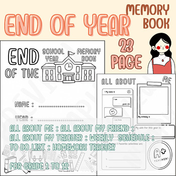 Preview of END OF YEAR - ALL ABOUT ME - TO DO LIST - WEEKLY SCHEDULE | GRADE1-12