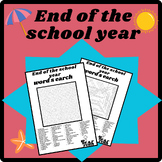 END OF THE SCHOOL YEAR Word Search Puzzle Middle School Fu