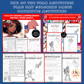 Preview of END OF THE YEAR ACTIVITIES | FLAG DAY COLORING PAGES |  PATRIOTIC ACTIVITIES