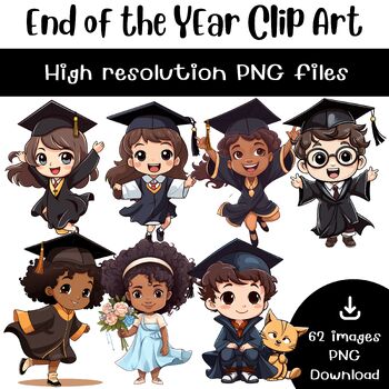 Preview of END OF YEAR : Graduation Clip Art Set : Seniors Graduating