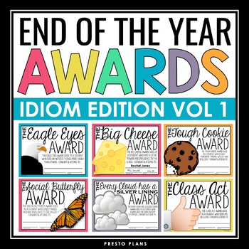 end of the year awards idiom edition by presto plans tpt