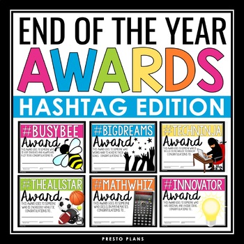 Preview of End of the Year Awards - Hashtag Edition Student Award Certificates