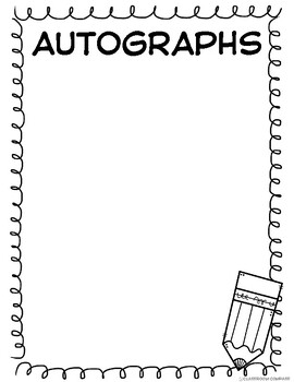 END OF THE YEAR Autograph Pages : Yearbook Page by Classroom Compass