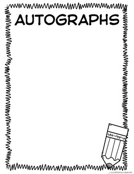 END OF THE YEAR Autograph Pages : Yearbook Page by Classroom Compass