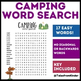 END OF THE YEAR Camping Themed Word Search Puzzle Workshee