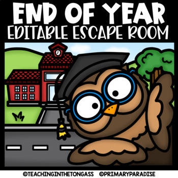 Preview of End of the Year Escape Room Math & ELA Printable Activities