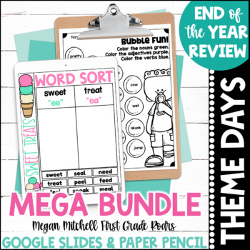Preview of END OF THE YEAR THEME DAY DIGITAL & PAPER MEGA BUNDLE