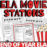 END OF YEAR ACTIVITIES MOVIE DAY WORKSHEETS GUIDE STATIONS