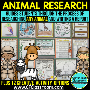 Preview of END OF YEAR ACTIVITY Animal Research Project Report Last Week School Worksheets