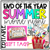 End of the Year Gift Tags | Movie Night