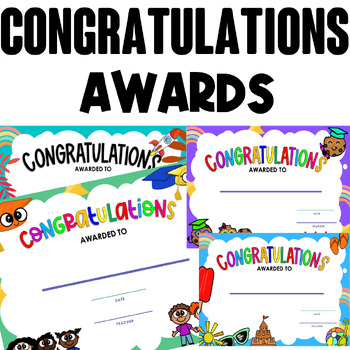 Preview of END OF YEAR AWARDS - CONGRATULATIONS CERTIFICATES