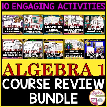 Preview of END OF YEAR Activities: Algebra 1 Review Bundle