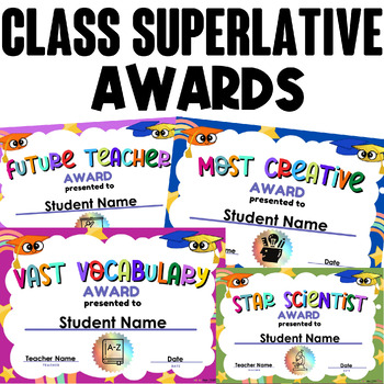 Preview of End of the Year Awards Editable Student Awards Class Superlatives