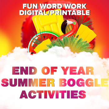 Preview of END OF YEAR DIGITAL SUMMER BOGGLE (WORD GAME ACTIVITIES) - FUN WORD WORK