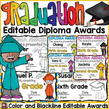 Preview of END OF YEAR EDITABLE DIPLOMA GRADUATION AWARDS