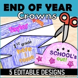 END OF THE YEAR PAPER HATS 5 Editable CrownsPrint & go Tra