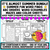 END OF YEAR SUMMER AND BEACH THEME-Word Finds ABC Order Ma