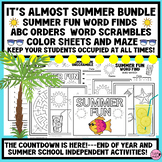 END OF YEAR-SUMMER BEACH THEME ACTIVITIES-Word Finds ABC O