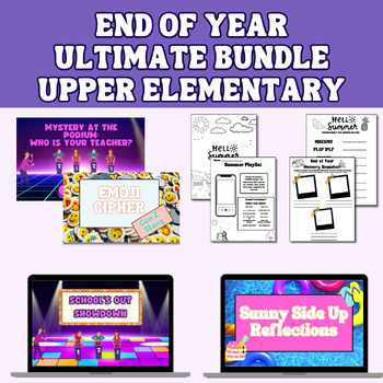 Preview of END OF YEAR SUMMER BUNDLE ACTIVITIES, MORNING MEETING, GAMES UPPER ELEMENTARY