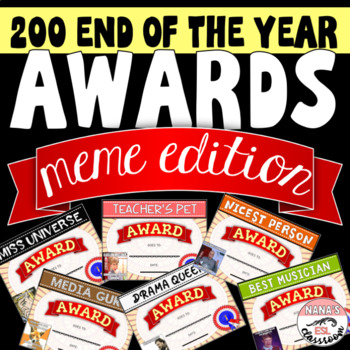Preview of End of the Year Awards Editable - Meme Edition Awards