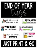 END OF YEAR Summer Tags! Just print and go!!