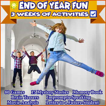 Preview of END of YEAR MIDDLE SCHOOL ELA ACTIVITIES BUNDLE- 3 WEEKS OF FUN!