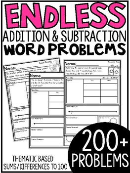 Preview of Addition and Subtraction Themed Word Problems (within 100)